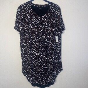 NEW animal leopard shirt short sleeve jersey soft loose baggy top women L